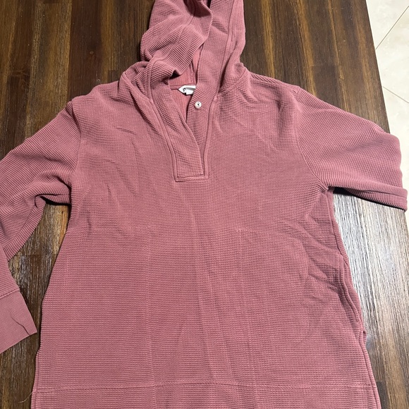 Athleta Coaster Luxe Waffle Hoodie Sweatshirt XS Tawny Rose - Picture 7 of 8